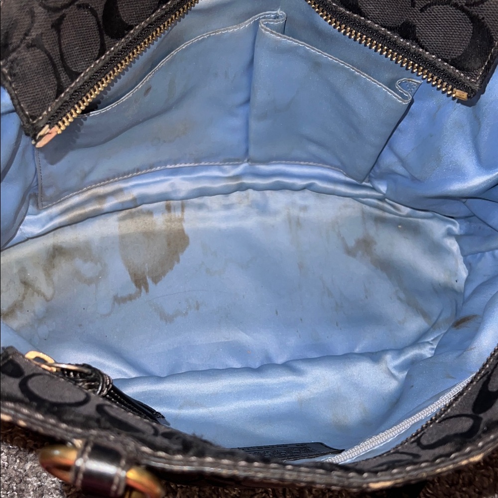 COACH Black Signature Monogram Career Shoulder Bag - Picture 8 of 13